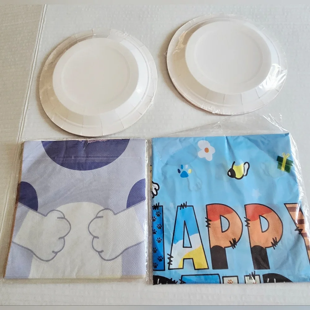 Bluey and Bingo Birthday Supplies Napkins, Plates‎ Party Goods